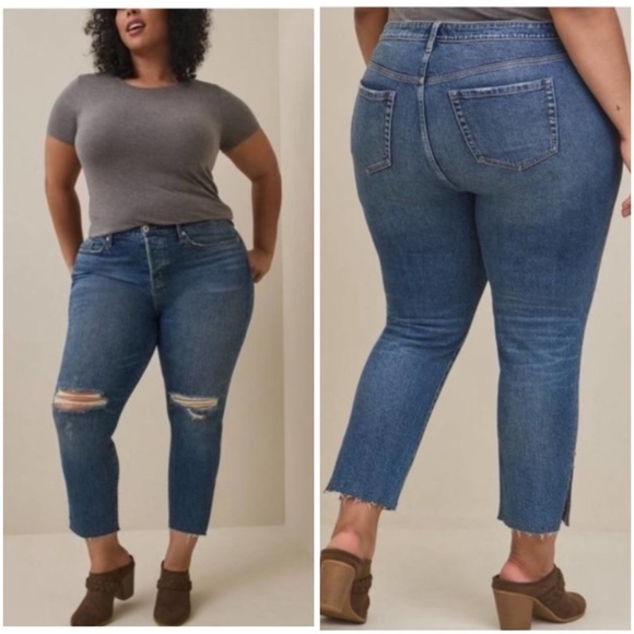 Torrid High Rise Straight Studded Jeans Size 18 - Picture 1 of 16